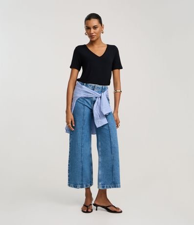 Blusa Básica en Viscosa con Escote V 3