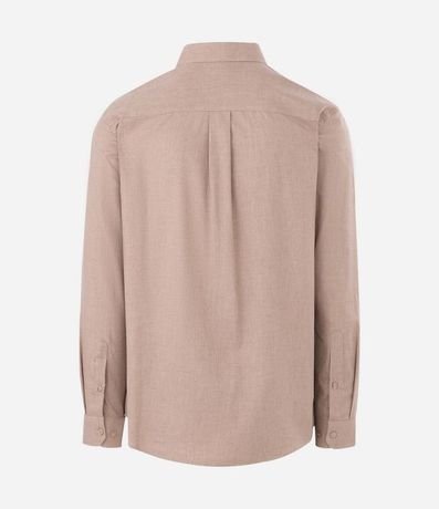 Camisa en Algodón con Botones Delanteros y Efecto Melange 2