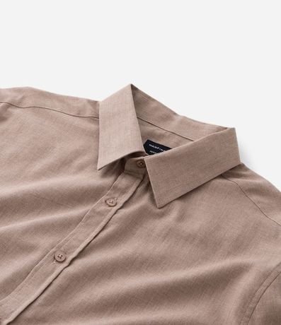 Camisa en Algodón con Botones Delanteros y Efecto Melange 4