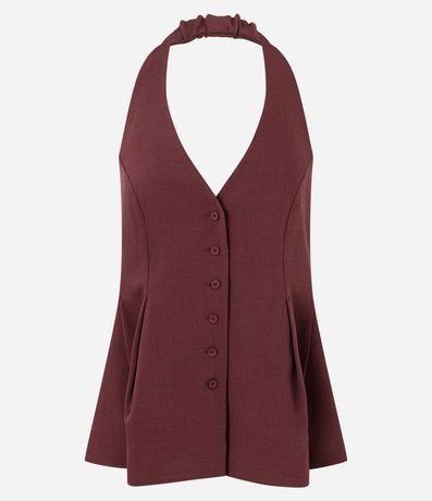 Blusa Frente Única en Crepé con Pliegues Delanteros 5