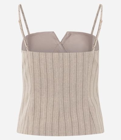 Blusa con Bretel Fino en Sastrería y Estampa Rayada 5