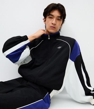 Campera Deportiva en Poliamida con Bloques de Color 2
