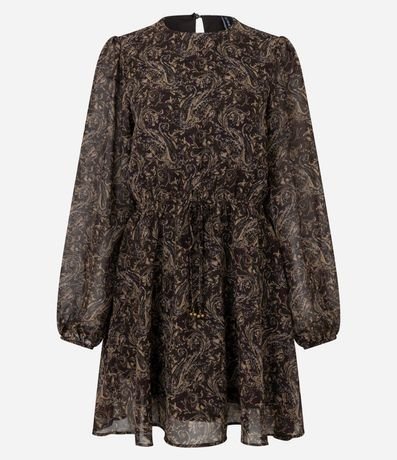 Vestido Corto Femenino en Chiffon con Mangas Largas 5
