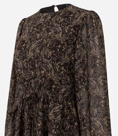 Vestido Corto Femenino en Chiffon con Mangas Largas 6