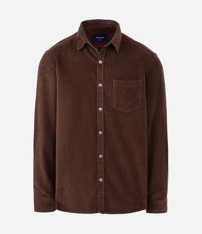 Camisa en Terciopelo con Bolsillo en el Pecho y Abotonado 5