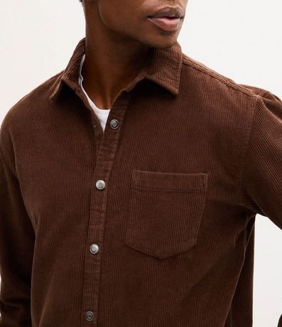 Camisa en Terciopelo con Bolsillo en el Pecho y Abotonado 3