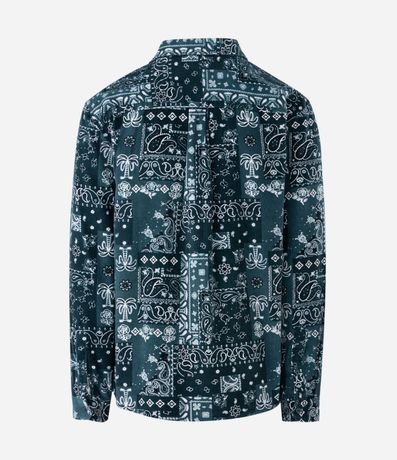 Camisa en Terciopelo con Botones y Estampa Paisley 7