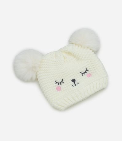 Gorro Infantil en Punto con Bordado de Animalito – Talle 0 a 12 Meses