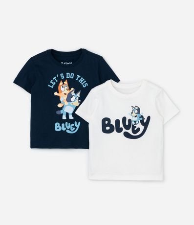 Kit 02 Camisetas Infantiles con Estampa Bluey - Talle 2 a 6 años