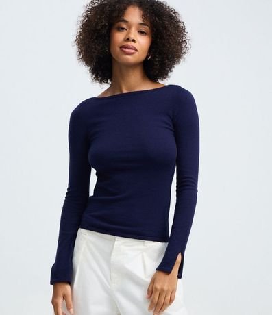 Sueter Punto en Viscosa con Escote Canoa