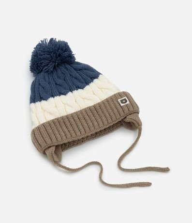 Gorro Infantil en Punto con Estampado Rayada - Talle 0 a 12 Meses