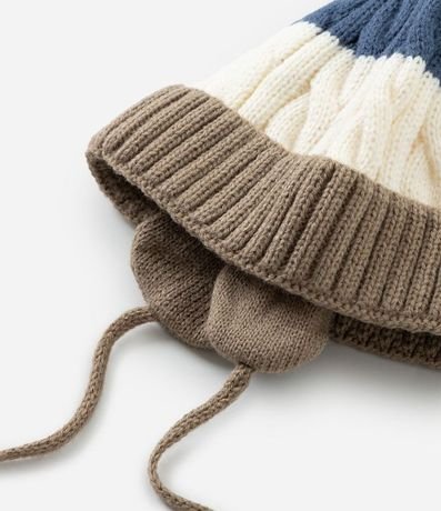 Gorro Infantil en Punto con Estampado Rayada - Talle 0 a 12 Meses 2