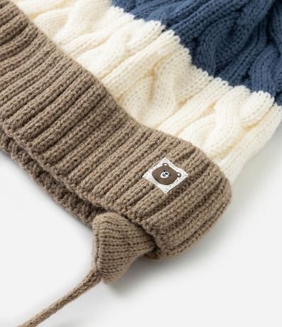 Gorro Infantil en Punto con Estampado Rayada - Talle 0 a 12 Meses 4
