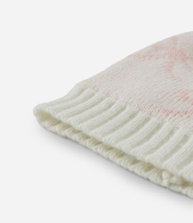 Gorro Infantil en efecto Punto con Moñitas y Pompón – Talle 0 a 12 Meses 2