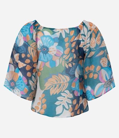 Blusa en Chiffon con Manga Amplia y Estampa Follaje 6