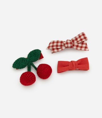 Kit 03 Pinzas para el Pelo Infantil en Formato  Diversos - Talle U