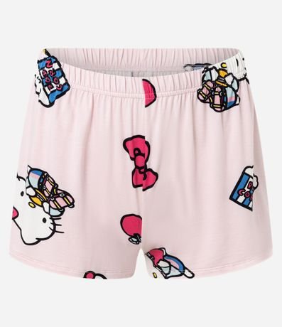 Pijama Short Doll en Rib con Short Estampado Hello Kitty 9