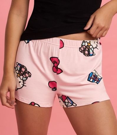 Pijama Short Doll en Rib con Short Estampado Hello Kitty 3