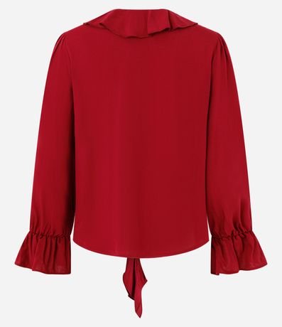 Blusa en Viscosa con Volados en el Escote y Puño 9