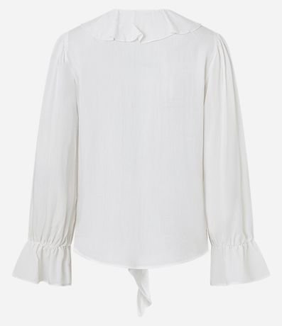 Blusa en Viscosa con Volados en el Escote y Puño 8