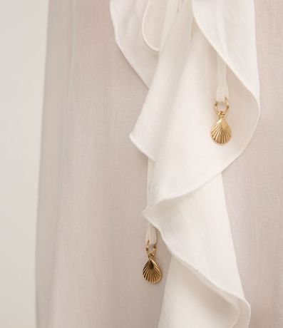 Blusa en Viscosa con Volados en el Escote y Puño 6