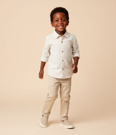 Camisa Infantil en Franela de Cuadros con Bolsillos – Talle 1 a 6 años