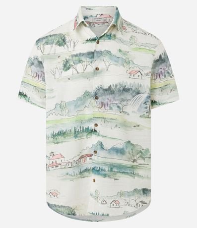 Camisa en Algodón con Estampado de Paisaje 6