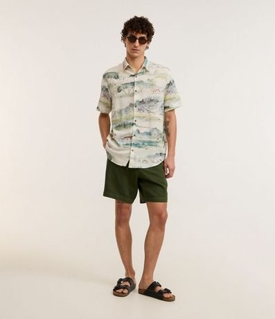 Camisa en Algodón con Estampado de Paisaje 2