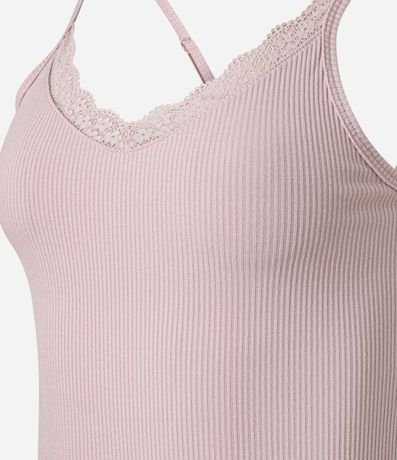 Pijama Short Doll en Rib con Short Estampado Snoopy 4