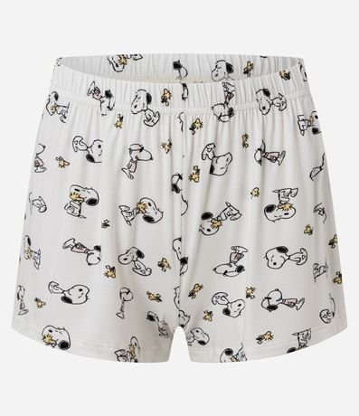 Pijama Short Doll en Rib con Short Estampado Snoopy 6