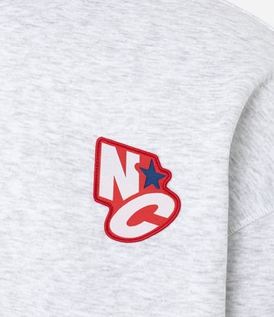 Buzo Boxy en Algodón con Fondo Melange y Patch Bordados 2