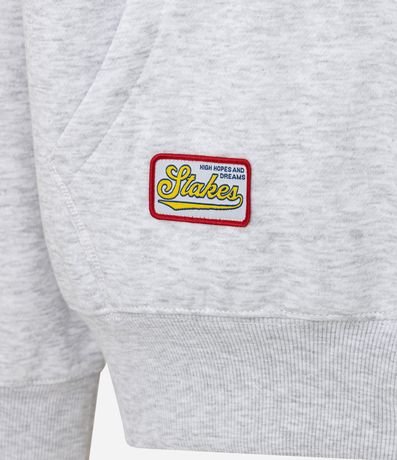 Buzo Boxy en Algodón con Fondo Melange y Patch Bordados 4