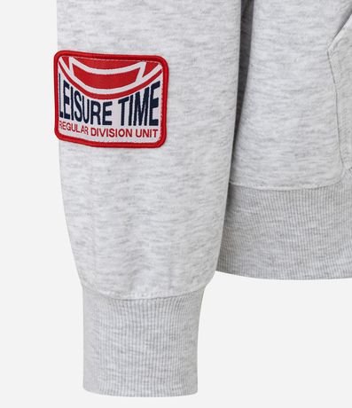 Buzo Boxy en Algodón con Fondo Melange y Patch Bordados 6