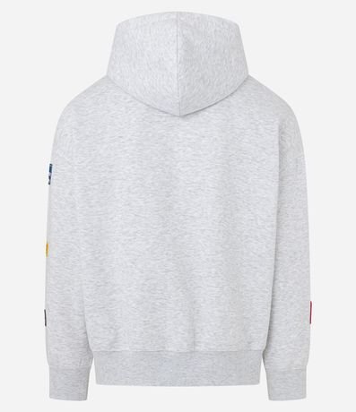 Buzo Boxy en Algodón con Fondo Melange y Patch Bordados 7