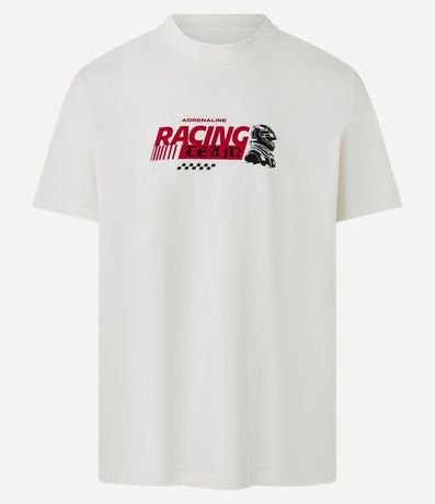 Remera Comfort en Algodón con Estampa Automovilismo y Lettering 8