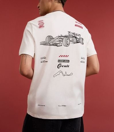 Remera Comfort en Algodón con Estampa Automovilismo y Lettering