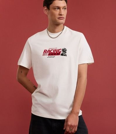 Remera Comfort en Algodón con Estampa Automovilismo y Lettering 7