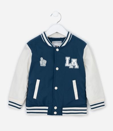 Campera Infantil Bomber con Patches College – Talle 1 a 5/6 años