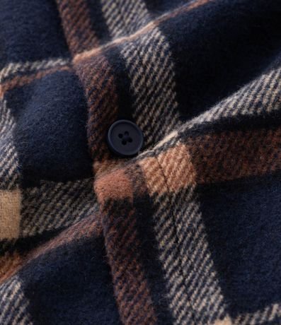 Campera Trucker en Franela con Estampado de Cuadros y Sherpa 7