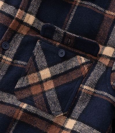 Campera Trucker en Franela con Estampado de Cuadros y Sherpa 10