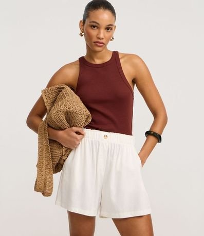 Short Runner en Viscolino con Botón en la Cintura 2