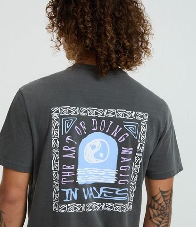 Remera Comfort en Algodón con Estampa Abstracta  Desteñida 3