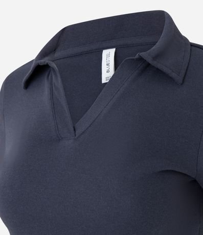 Blusa Polo Alargada en Rib 6