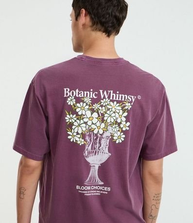 Remera Boxy en Algodón Desteñido con Estampa Frente y Espalda de Flores 4