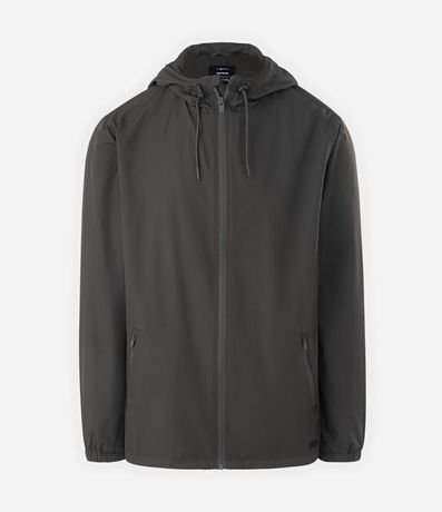 Campera Rompevientos con Capucha y Bolsillo con Cierre