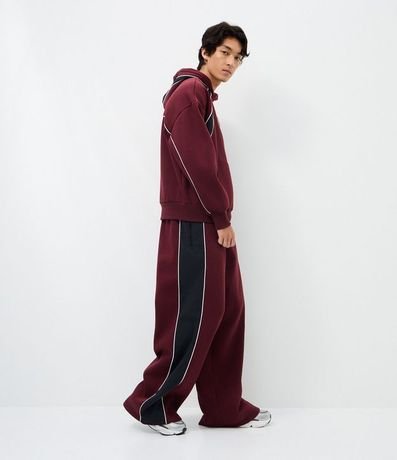 Pantalón de Algodón con Felpa y Painéis