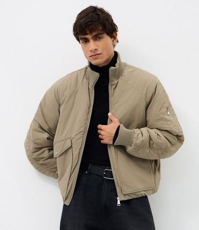 Campera Bomber en Poliamida con Bolsillos