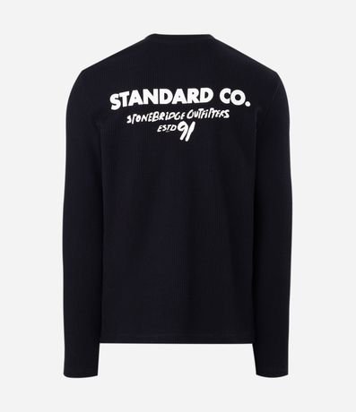 Remera Manga larga con Textura Waffle con Lettering 6