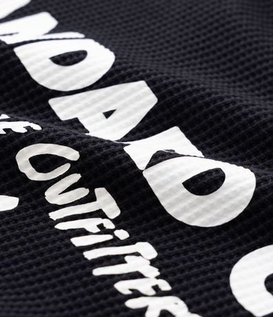 Remera Manga larga con Textura Waffle con Lettering 7