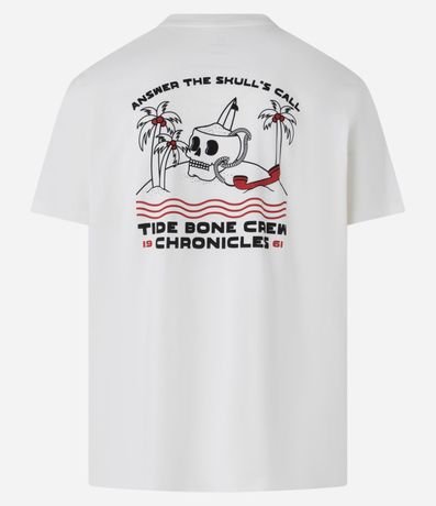 Remera Comfort en Algodón con Estampado de Calavera y Lettering Tide Bone Crew Chronicles 6